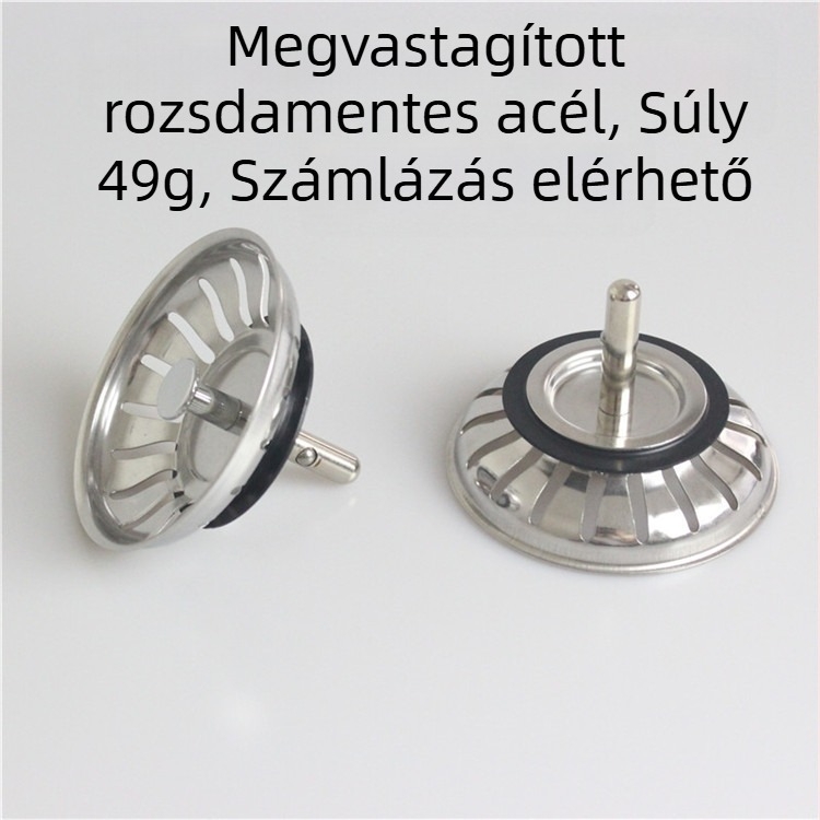 Rozsdamentes acél konyhai mosogató dugó szűrővel XD052