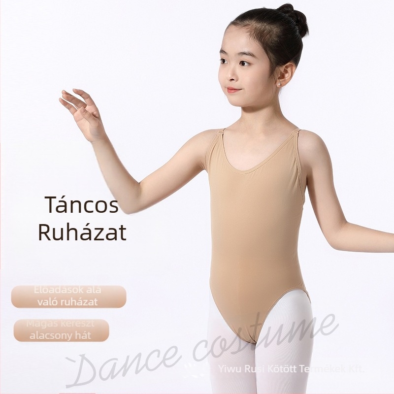 Gyerekek balett gyakorló ruházata – velúr anyag, 88% nylon, lágy tapintású, 3–8 éves lányoknak