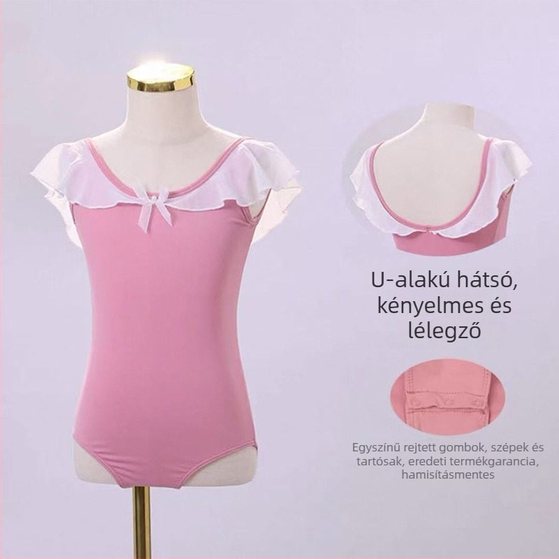 Bemeiya gyerek pamut táncostüm balethez és előadásokhoz, rövid ujjú