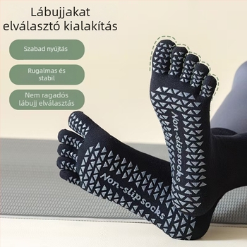 Jóga zokni ötujjú, csúszásmentes, edzéshez és Pilateshez, izzadságszívó, őszi-téli szezonra