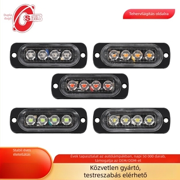 Kisteherautó oldalsó lámpa, 4-LED élfény, 12-24V, ABS