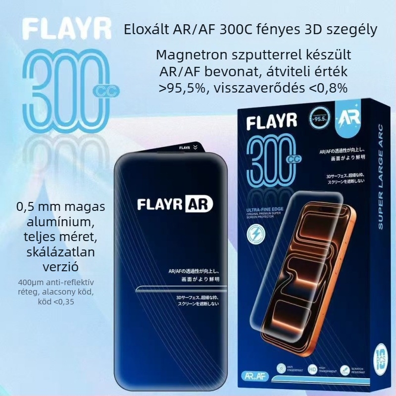 Neutral karcolásmentes üveg képernyővédő iPhone 17 Pro Maxhez – HD, porálló, ujjlenyomat-mentes, teljes képernyő