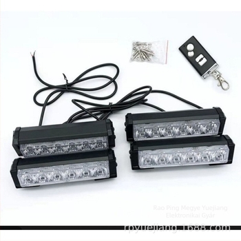 Autó LED strobe lámpa – hosszú csík, vezeték nélküli távvezérlő, modell LED-186, 6W, 12V