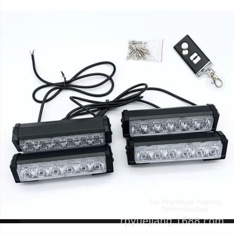 Autó LED strobe lámpa – hosszú csík, vezeték nélküli távvezérlő, modell LED-186, 6W, 12V
