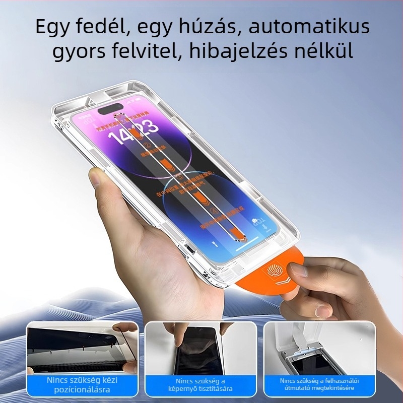 Tempered üveg képernyővédő iPhone 14 Pro Maxhoz magánéletvédelmi funkcióval anti ujjlenyomat teljes lefedettség kékfény védelem ütésálló