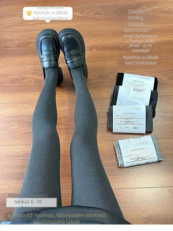 Termikus pamut leggings fleece-szel, magas derekú haskontrollal és faremelő hatással, vastag, egyszínű, 9/10 hossz, szűk fazon