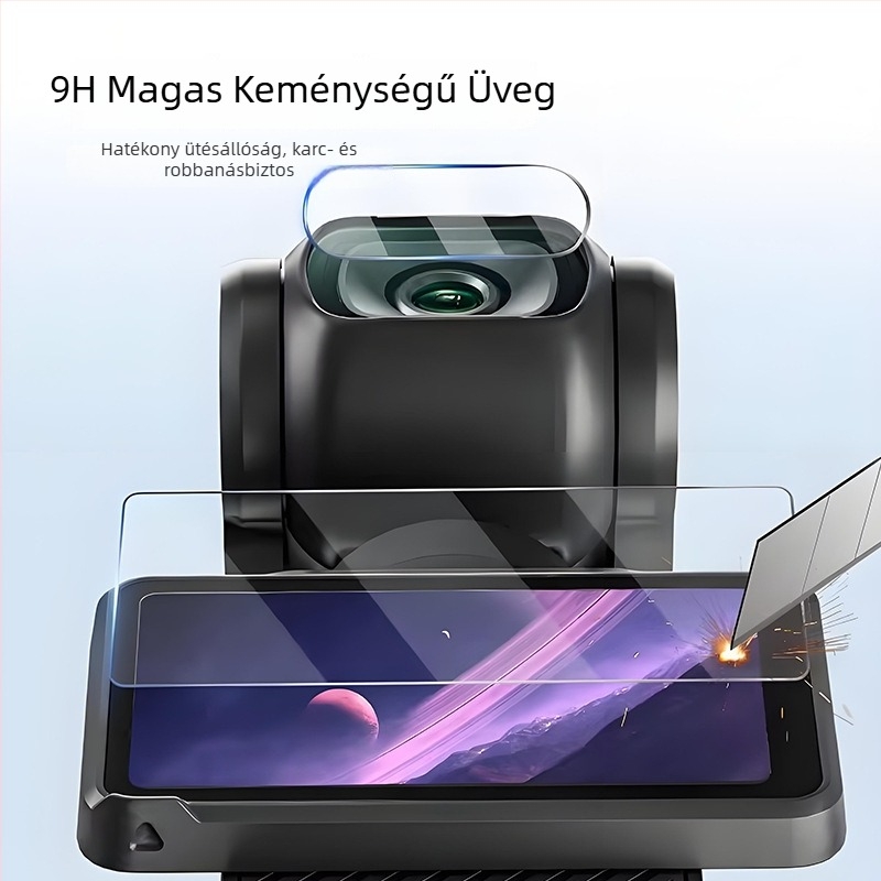 DJI Action 5 Pro edzett üveg kijelzővédő Pocket 3 kamerához, HD, porálló, ujjlenyomat-mentes és tükröződésmentes