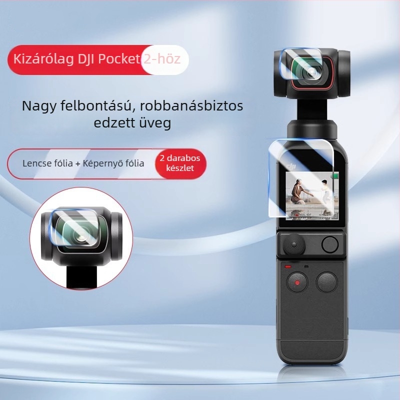 DJI Action 5 Pro edzett üveg kijelzővédő Pocket 3 kamerához, HD, porálló, ujjlenyomat-mentes és tükröződésmentes