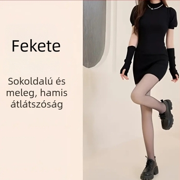 Nylon magas derekú lábfejes karcsúsító harisnyanadrág nőknek