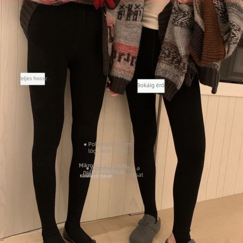 METWO Önmelegítő fleece-béléssel készült kompressziós leggings, magas derék, fenékemelő hatás, csúszásmentes, bolyhosodás-mentes, teljes lábfej fedés