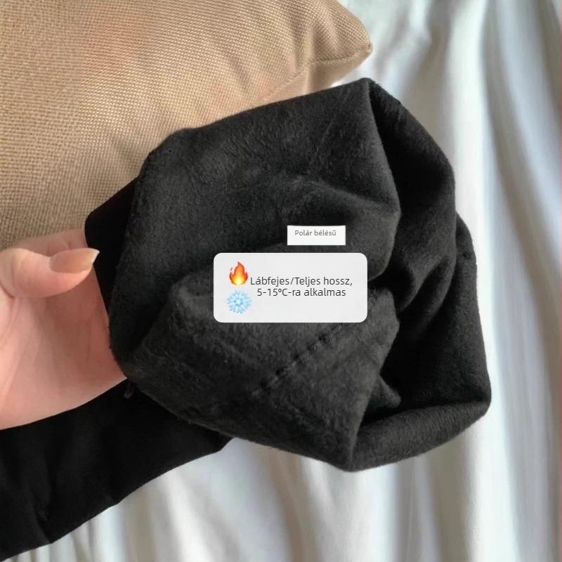 METWO Önmelegítő fleece-béléssel készült kompressziós leggings, magas derék, fenékemelő hatás, csúszásmentes, bolyhosodás-mentes, teljes lábfej fedés