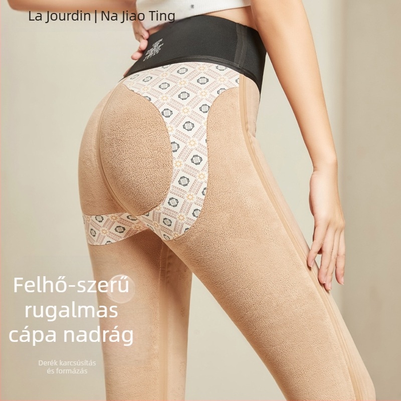 Női jóga nadrág, magas derekú, hossz 9/10, nylon anyag, vastag anyag, nagy rugalmasság a karcsú megjelenésért (hossz 9/10; nylon; vastag anyag; rugalmasság)