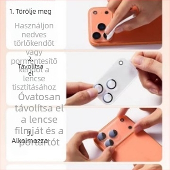 HBQ lencsevédő integrált matt páncélzattal iPhone 14 Pro Maxhoz — edzett üveg, hátsó fólia, ujjlenyomat-mentes