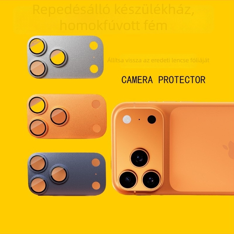 HBQ lencsevédő integrált matt páncélzattal iPhone 14 Pro Maxhoz — edzett üveg, hátsó fólia, ujjlenyomat-mentes