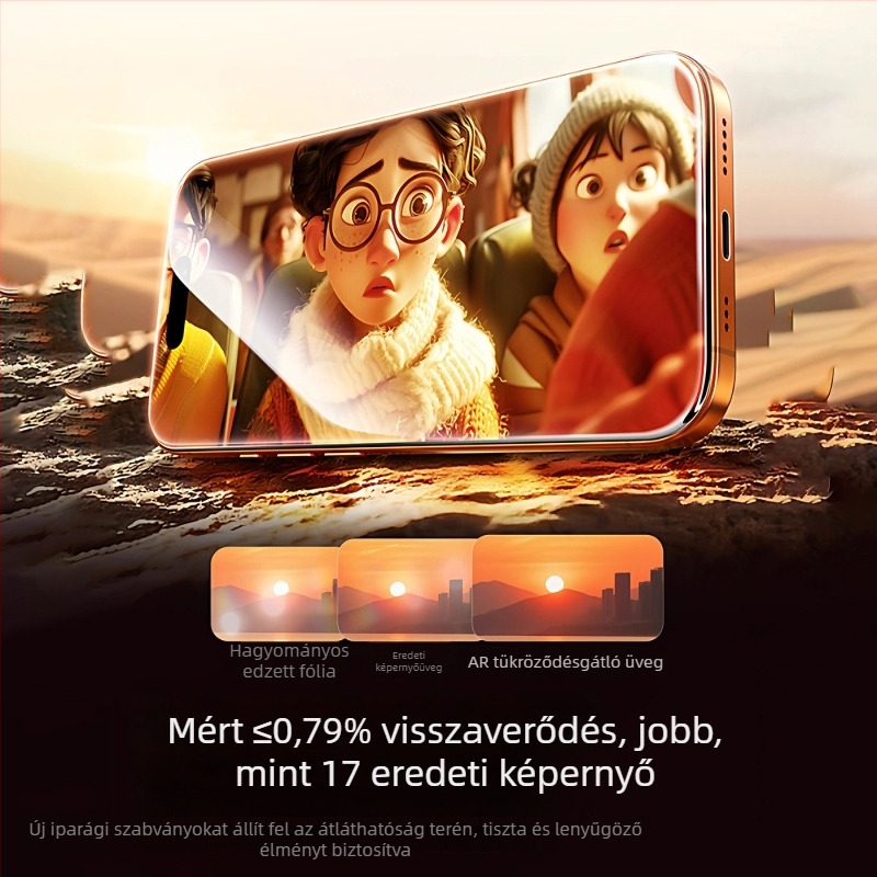 iPhone 17 Pro Max kijelzővédő edzett üvegből – teljes lefedettség, ütésálló