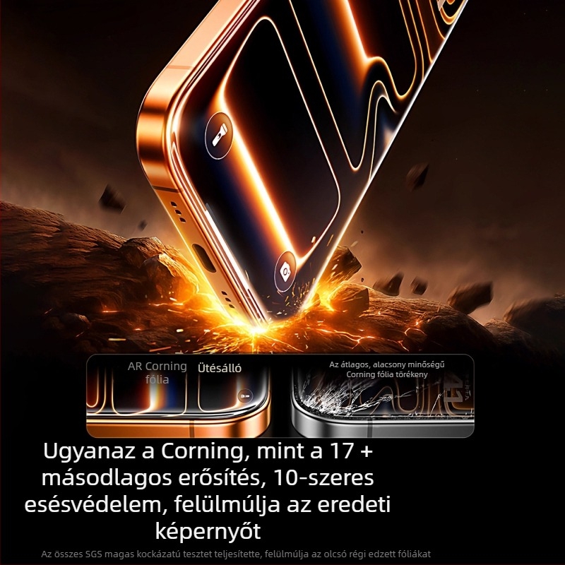 iPhone 17 Pro Max kijelzővédő edzett üvegből – teljes lefedettség, ütésálló
