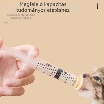 Macska etető fecskendő cumival — műanyag, kézi etetés, Cute Pet Pastoral