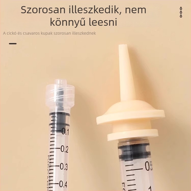 Macska etető fecskendő cumival — műanyag, kézi etetés, Cute Pet Pastoral