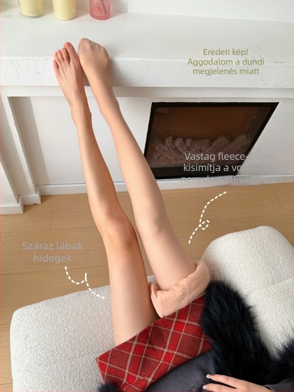 Leg Magic Tool Egyszemélyes vastag fleece-bélésű harisnya, hosszú lábszár, karcsúsított fazon, magas rugalmasság, egyszínű, nejlon 95%+, Télen 2025