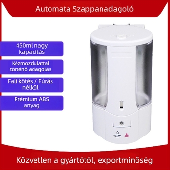 Fali szerelésű szenzoros szappanadagoló – ABS, 345 g, injekciós formázás, modern minimalist stílus, érintés nélküli