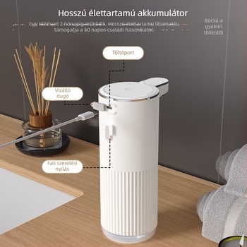 Szenzoros szappanadagoló, teljesen automata, falra szerelhető, ABS