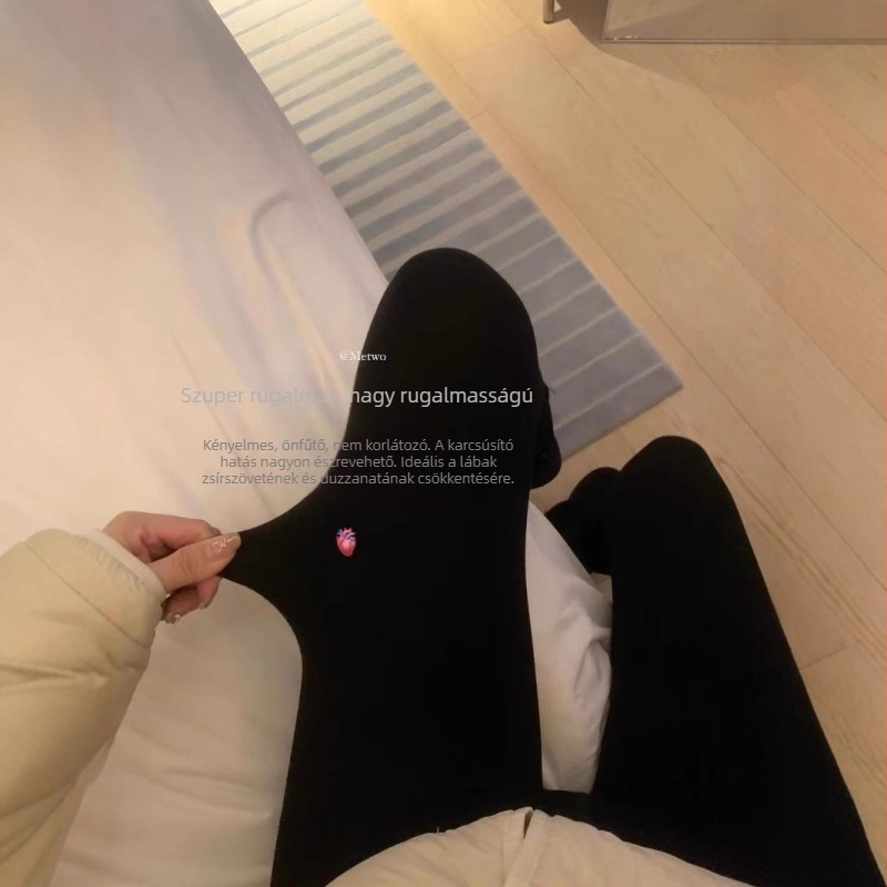 METWO önmelegítő, fleece-béléssel ellátott karcsúsító leggings, 900D, magas derék, fenékemelés