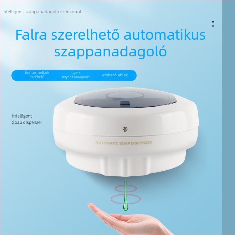 Szenzoros szappanadagoló, falra szerelt, automata, 500 ml kapacitású, fürdőszobába és otthonra