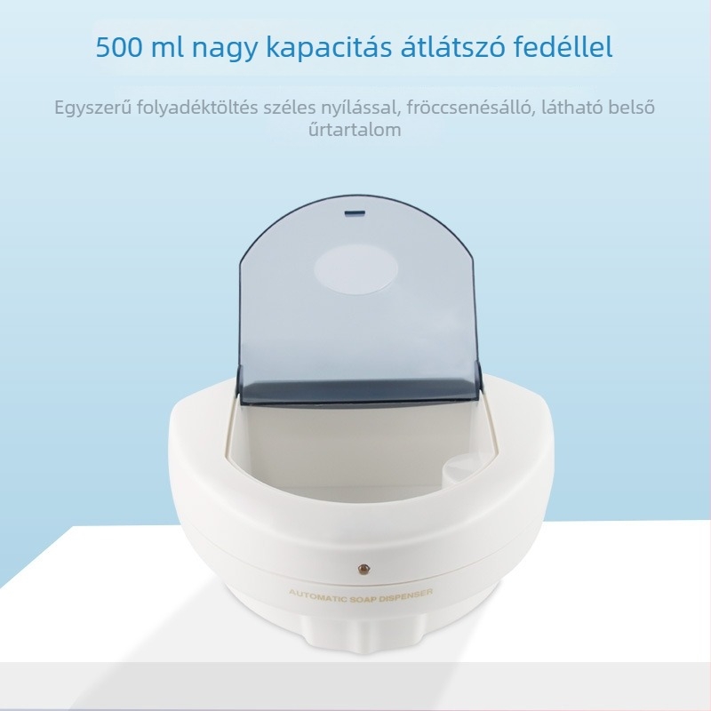 Szenzoros szappanadagoló, falra szerelt, automata, 500 ml kapacitású, fürdőszobába és otthonra