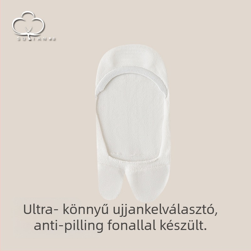 Női osztott ujjas zokni, csúszásmentes, nedvszívó, pamut 80–90%, rövid cső