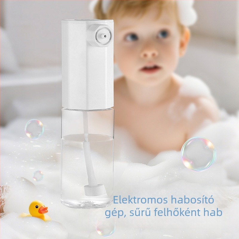 Intelligens elektromos habosító samponhoz, kézmosáshoz, tusfürdőhöz és arcápolóhoz, sűrű habbal és permetezőpisztollyal