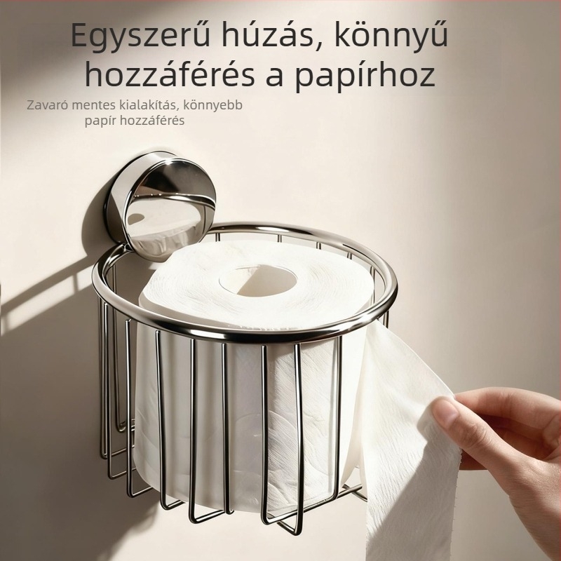 Fürdőszobai toalettpapírtartó szívófejjel és mosdókendő tárolóállvánnyal (Anyag: Egyéb; Felületkezelés: Öregedő; Forma: Egyéb; Stílus: Egyéb)