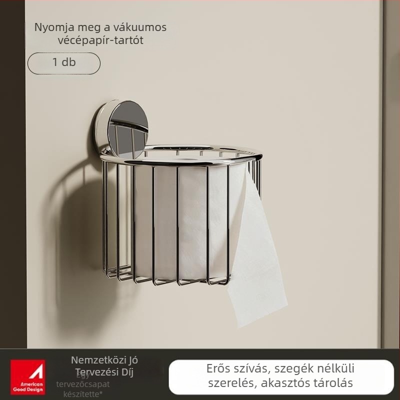 Fürdőszobai toalettpapírtartó szívófejjel és mosdókendő tárolóállvánnyal (Anyag: Egyéb; Felületkezelés: Öregedő; Forma: Egyéb; Stílus: Egyéb)