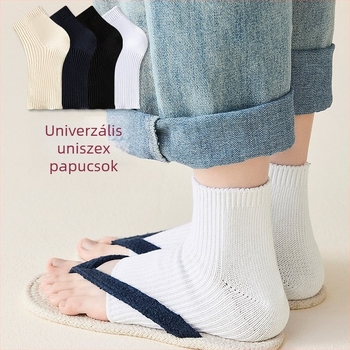 Uniszex nyitott lábujjú rövid zokni nyárra, 75% pamut/25% elasztán, antibakteriális és nedvességelvezető, egyszínű, dupla tűs varrás