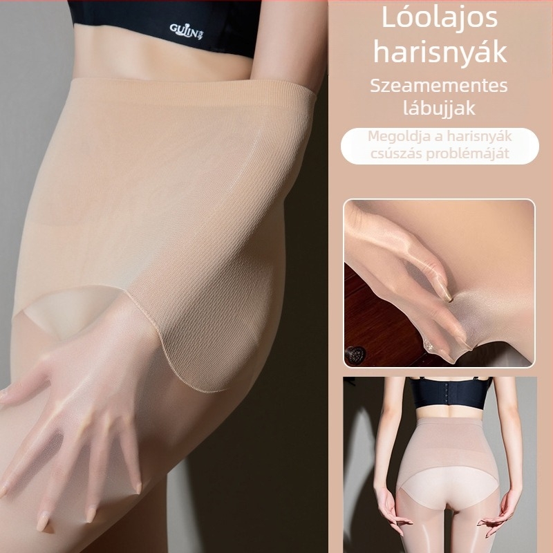Varrás nélküli harisnya, magas derekú, vékony, hasi kontroll, súrlódásgátló