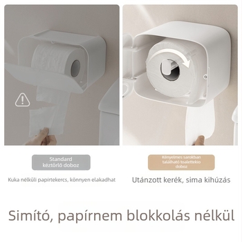 Fali toalettpapírtartó, lyukasztás nélküli, fürdőszobai tároló, Modell 001, Eredet Guangdong, Anyag: Egyéb, Többfunkciós