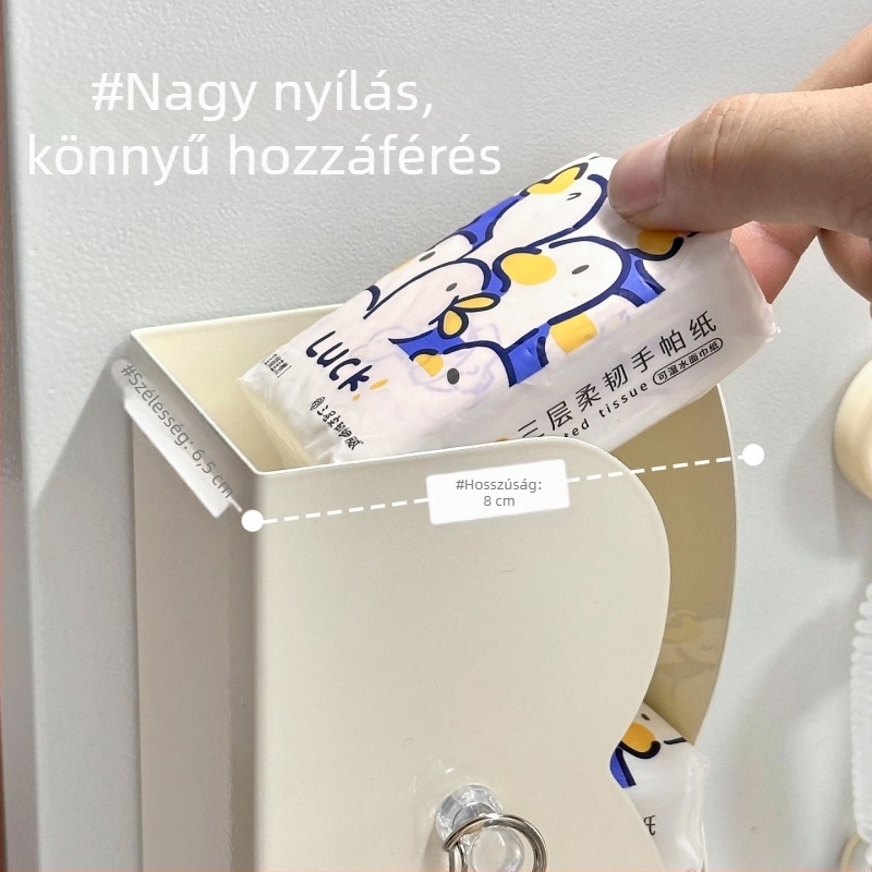 Falihoz rögzíthető vasból készült szalvétatartó, mágneses, szabálytalan alakú, modern minimalist stílus