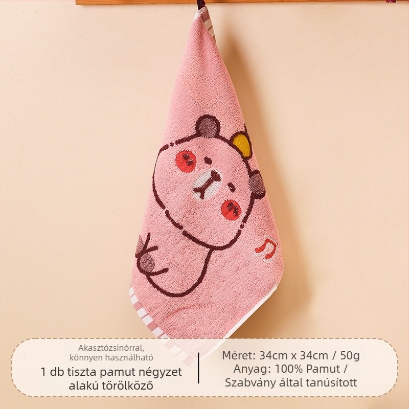 Pamut gyerekeknek szóló négyzet alakú arctörölköző, gyors nedvszívás, 50 g, Jacquard szövés