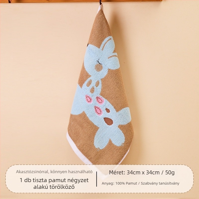 Pamut gyerekeknek szóló négyzet alakú arctörölköző, gyors nedvszívás, 50 g, Jacquard szövés