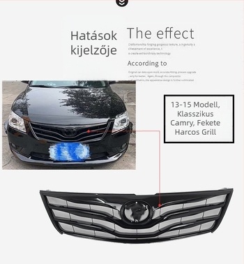 Camry radiátorrács (06-11, 13-15) – Fémes kivitel, Módosított első rész, Black Warrior Grille, Teljesen fekete rács