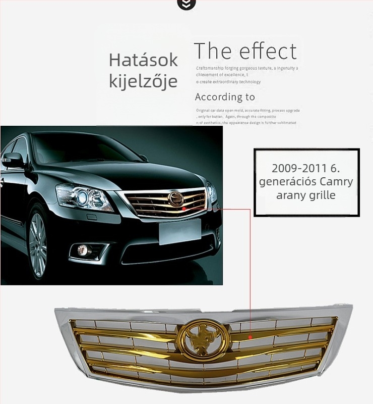 Camry radiátorrács (06-11, 13-15) – Fémes kivitel, Módosított első rész, Black Warrior Grille, Teljesen fekete rács