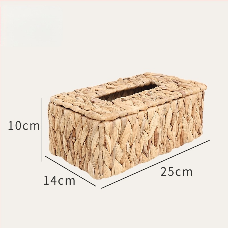 Szalmából készült, szőtt zsebkendő-tartó, modern minimalista stílus, felületre szerelhető, többfunkciós a nappaliba, hálószobába és fürdőbe