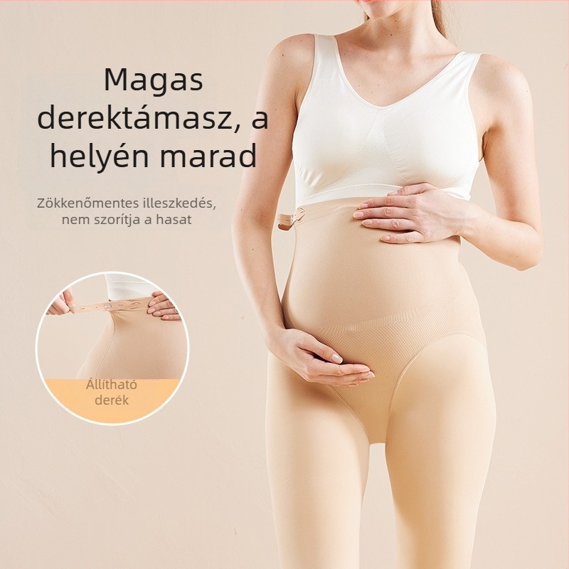 8001 Terhes harisnyák magas derékkal, pocaktámogatással, állítható, nem csúszik, karcsúsító, bőrszínű, vékony