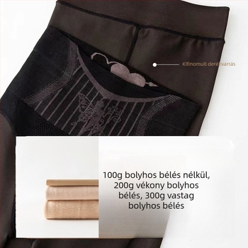 Őszi–téli sexy magas derekú fekete átlátszó harisnya fleece belsővel, bőrhatás
