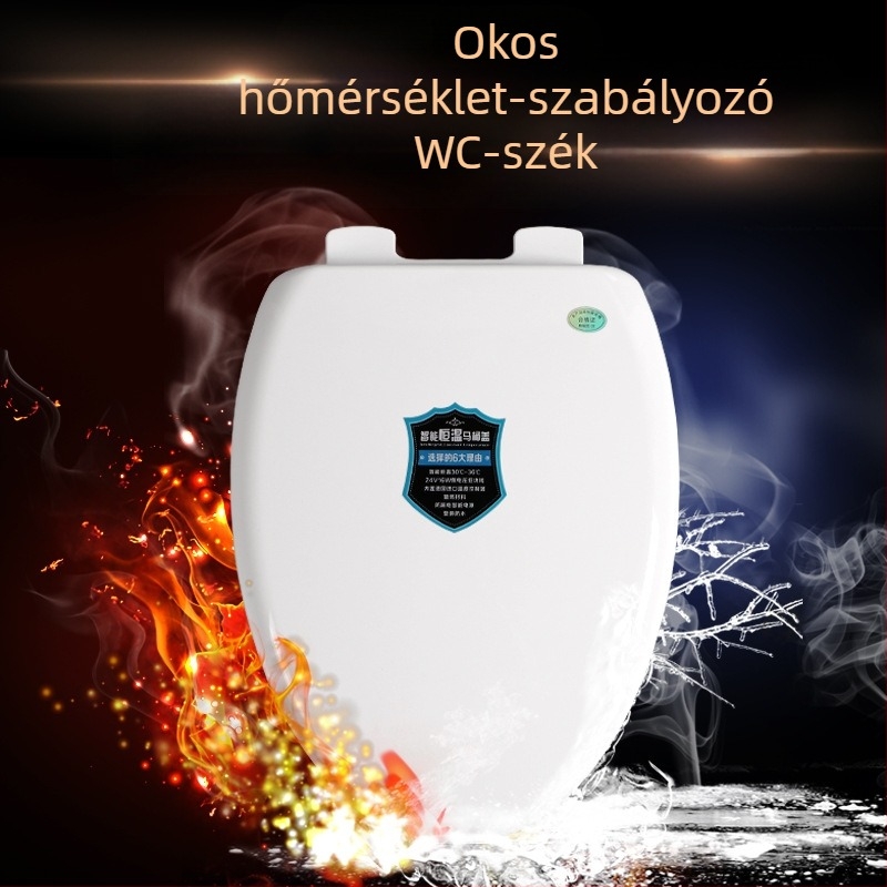 Okos termosztátos WC-fedél állítható hőmérséklettel, szivárgás elleni védelem, lágy-zárás, 14–16 mm-es furatközép-távolság — Modell 5001