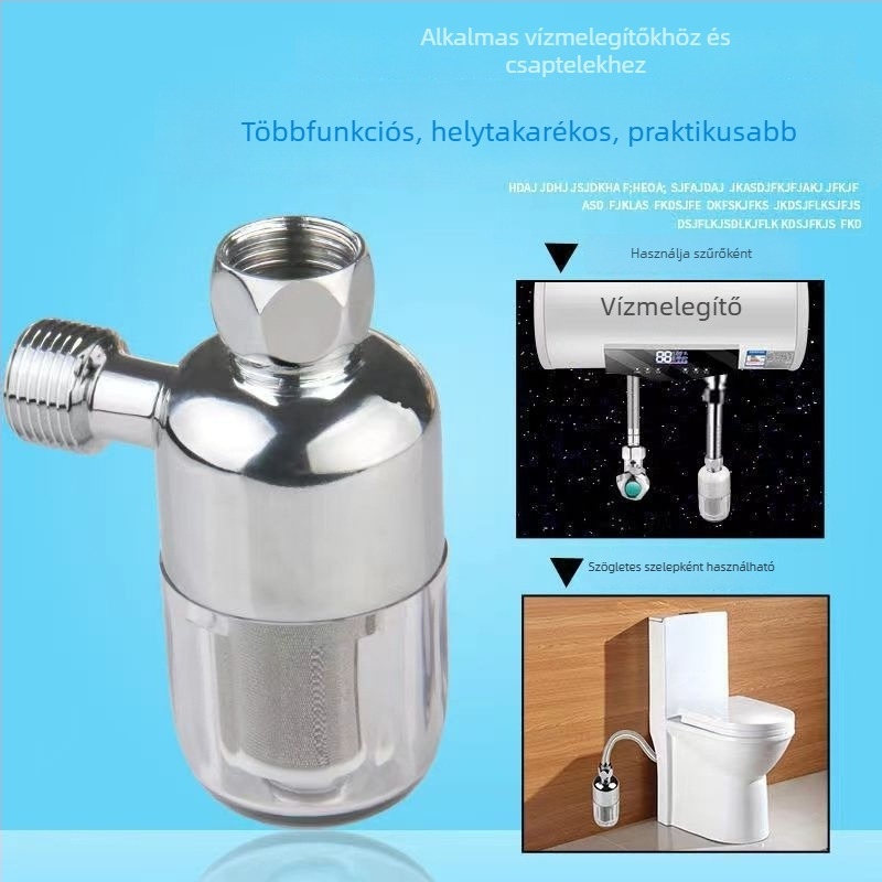 Háztartási előtti vízszűrő a lakossági beépítéshez — ABS + rozsdamentes acél, Modell Front 01, eltávolítja a nagy szennyeződéseket és védi a háztartási készülékeket (vízbetáp a bojlerhez, mosógéphez, intelligens vécéhez)