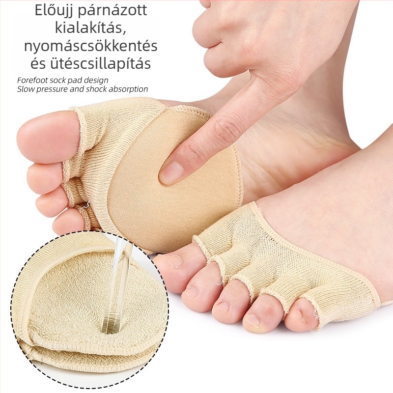 Nyitott ujjas ötféle zokni – láthatatlan, nyárra ideális, vékony, egyszínű, akril, izzadságfelszívó, egyszálas kötés