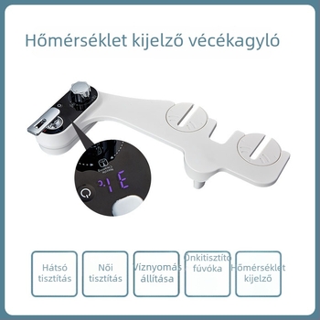 Hőmérséklet-kijelzős bidé ülőke, ABS műanyag, öntisztító fúvóka, szétválasztott felépítés, bidet spriccfúvóka