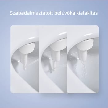 Hőmérséklet-kijelzős bidé ülőke, ABS műanyag, öntisztító fúvóka, szétválasztott felépítés, bidet spriccfúvóka