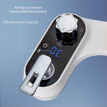 Hőmérséklet-kijelzős bidé ülőke, ABS műanyag, öntisztító fúvóka, szétválasztott felépítés, bidet spriccfúvóka