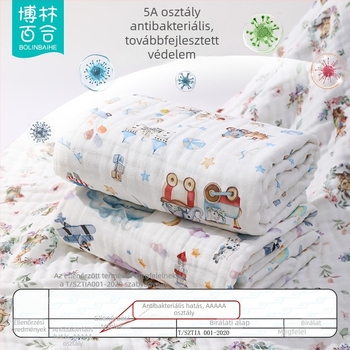 Bolin Lily Baba fürdőtörölköző – tiszta pamut géz, 46 szál, 300–400 g, babáknak